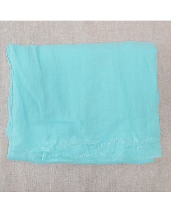 foulard voile de coton turquoise vif