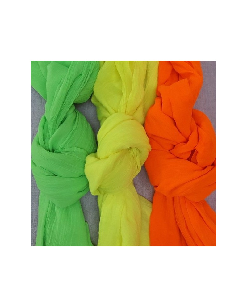foulard voile de coton fluo uni