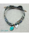 Bracelet religieux lien liberty croix nacre et vierge émaillée rose