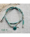 bracelet religieux double tour liberty croix nacre et vierge colorée rose