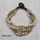 bracelet large perles naturelles argentées et noires