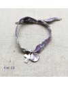 Bracelet religieux lien liberty croix argent et nacre rose