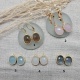 Boucles d'oreille pierre sertie couleur pastel