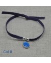 Bracelet religieux médaille miraculeuse rue du bac  sur lien elastique ajustable bleu