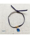 Bracelet religieux médaille miraculeuse ou croix émaillée sur lien elastique ajustable rose