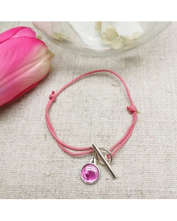 Bracelet religieux fermoir argent et médaille miraculeuse sur lien coton bleu