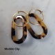 boucles d'oreilles créoles et résine ovale