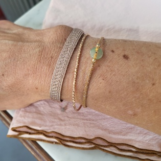 Bracelet tissé fin fil doré ou argenté
