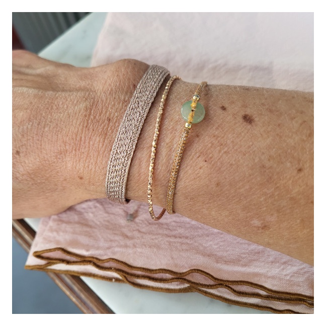 Bracelet tissé fin fil doré ou argenté