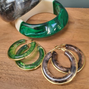 Boucles d'oreilles grandes créoles 2 en 1