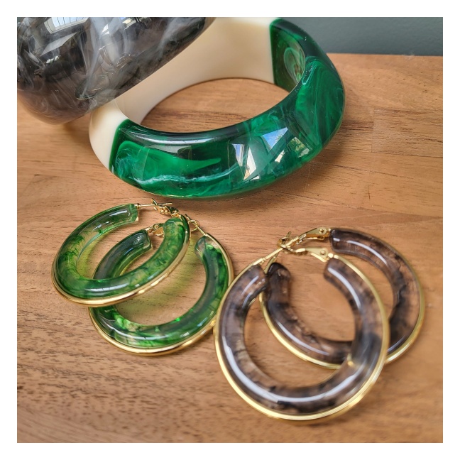 Boucles d'oreilles grandes créoles 2 en 1
