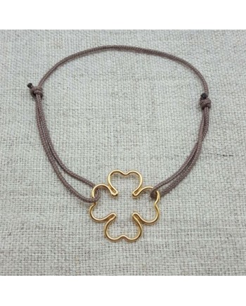Bracelet grand trèfle ajouré plaqué Or