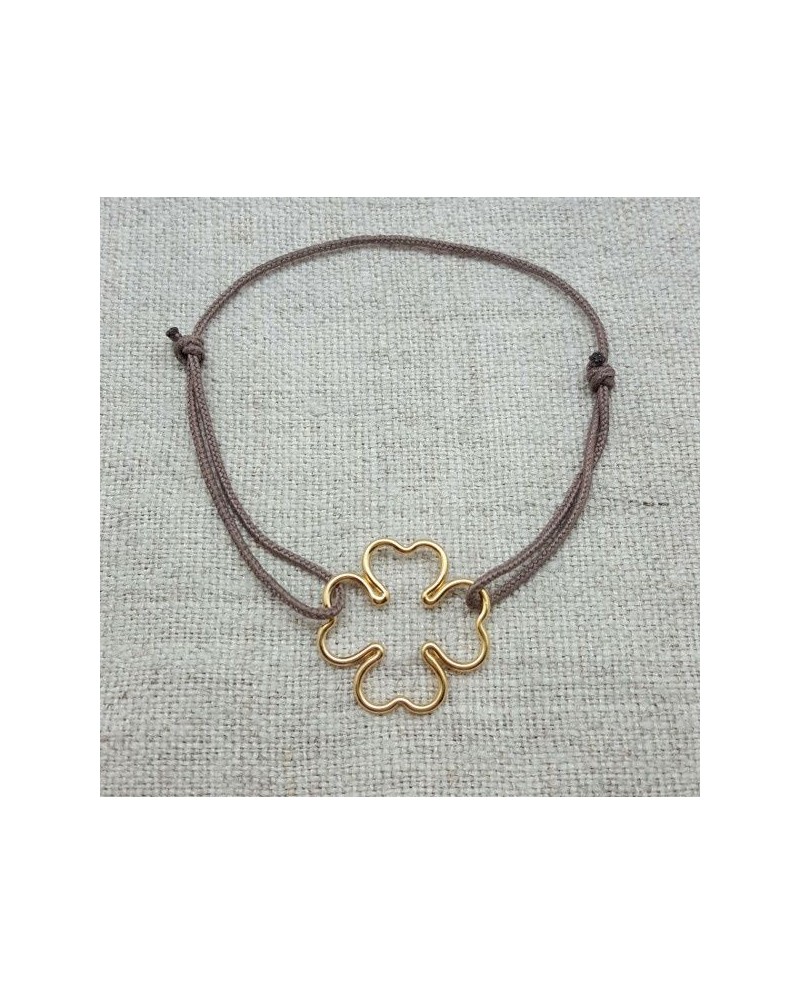 Bracelet grand trèfle ajouré plaqué Or