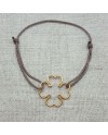 Bracelet grand trèfle ajouré plaqué Or