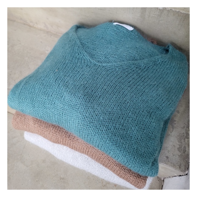 Pull col V manche longue