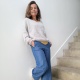 Pull col V manche longue