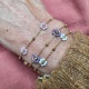 Bracelet chaîne et fleurs en perles
