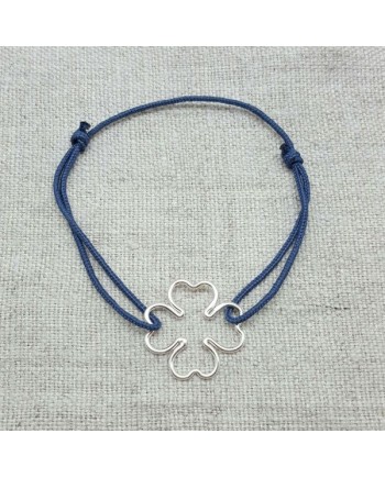 Bracelet grand trèfle ajouré argent 