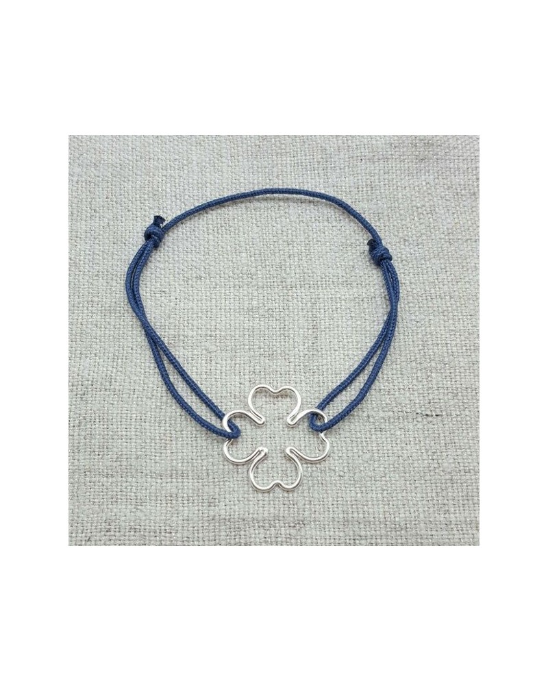 Bracelet grand trèfle ajouré argent 