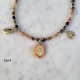 Collier perles colorées et médaille vierge