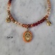 Collier perles colorées et médaille vierge