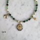 Collier perles colorées et médaille vierge