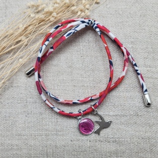 Bracelet religieux double tour liberty et colombe argent ou Plaqué Or