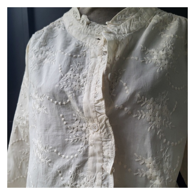 Tunique coton effet dentelle anglaise