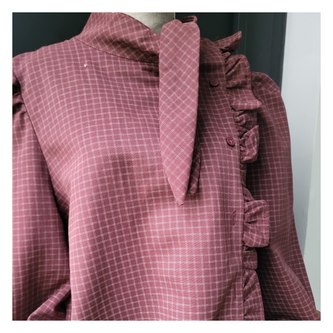 Tunique coton col lavallière