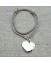 Bracelet coeur bombé Argent elastique double tour 