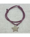 Bracelet etoile Argent sur lien elastique double tour 