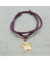 Bracelet étoile plaqué Or sur lien elastique double tour 