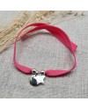 Bracelet breloque coeur argent et étoile nacre