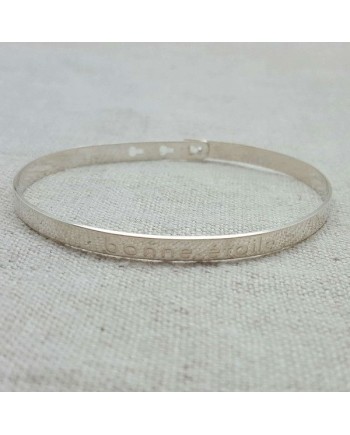  Jonc ruban MESSAGE Argent ou Plaqué Or bonne étoile