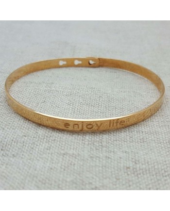  Jonc ruban MESSAGE Plaqué Or Enjoy life