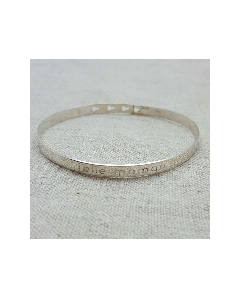  Jonc ruban MESSAGE Argent ou Plaqué Or jolie maman