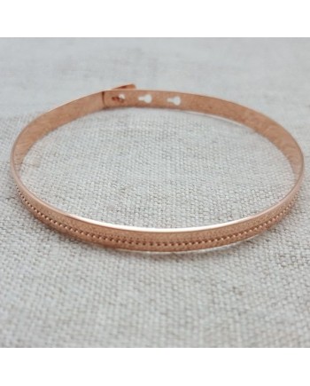 Jonc ruban PERLE Plaqué Or rose