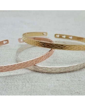 Jonc ruban ECAILLE Argent ou Plaqué Or