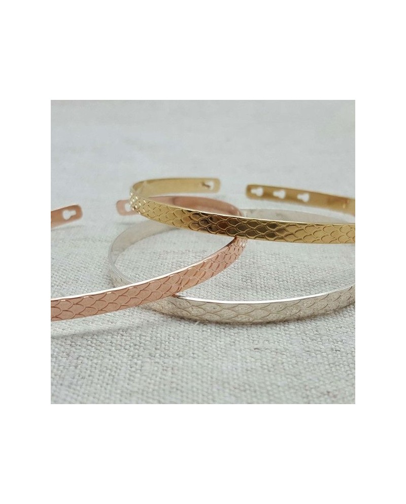 Jonc ruban ECAILLE Argent ou Plaqué Or