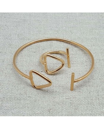 Jonc ouvert plaqué Or motif triangle