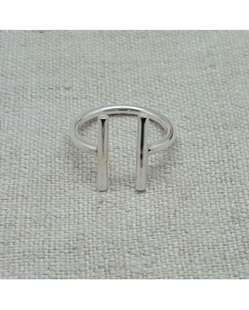 Bague ouverte argent 2 tiges