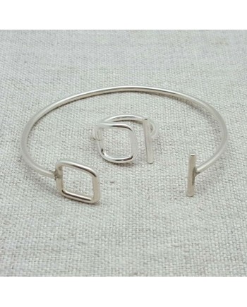 Bague motif Argent ou plaqué Or motif rond, carré ou triangle