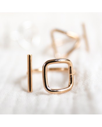 Bague motif Argent ou plaqué Or motif rond, carré ou triangle