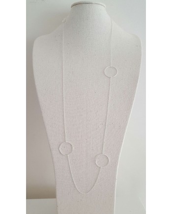 Sautoir Argent  3 anneaux 80cm