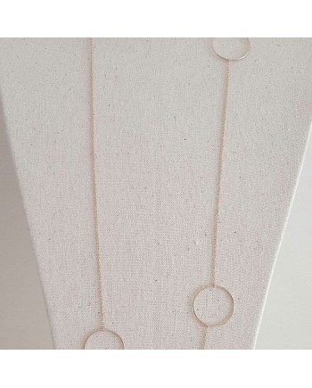 Sautoir Argent ou plaqué Or 3 anneaux 80cm