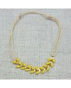 Bracelet epi émaillé jaune sur lien coton ajustable