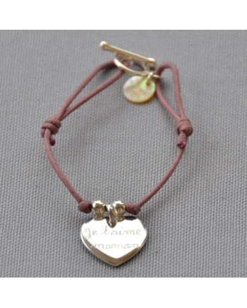 Bracelet breloques à graver médaille ou coeur 