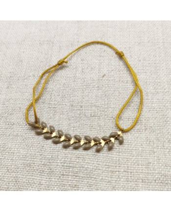 Bracelet epi émaillé multicolore sur lien coton ajustable