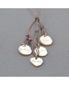 Collier sautoir médaille ou coeur gravé sur lien coton