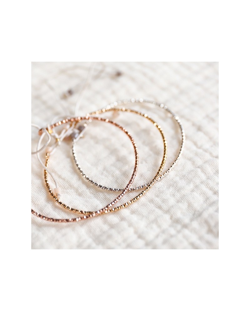 Jonc martelé Argent ou Plaqué Or 